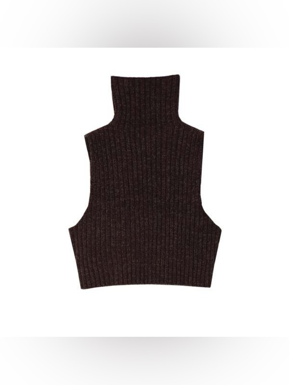 Atelier Delphine Chunky Turtleneck Sweater Vest Size XS Espresso Highland Wool